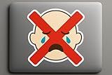 Baby Face Silhouette Sad Eyes Sticker with Red X Decal for Laptop Car Window Bumper Waterproof Truck AUTO Bottle