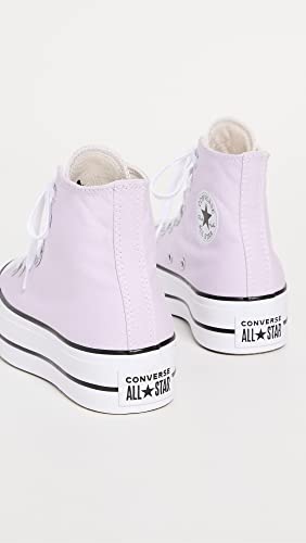 Image of Converse Women's Chuck Taylor All Star Lift Hi Canvas Sneakers, Pale Amethyst /White /Black, 9 Medium US