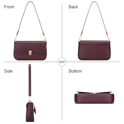 Image of KKXIU Small Shoulder Bag for Women Cute Hobo Handbags Mini Clutch Purses | Classic Trendy Retro Underarm Crossbody Bag with Detachable Straps, Zipper Closure