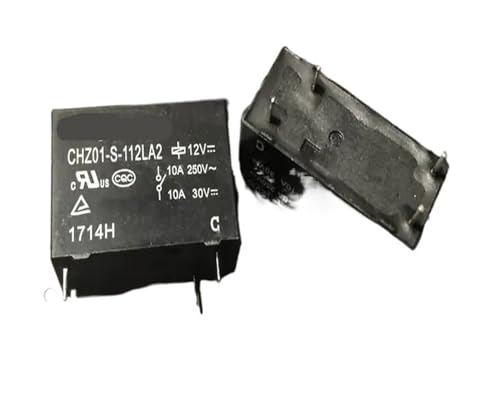 Relé CHZ01-S-112LA2 de 4 pines y 12V 10A para control de circuitos de automoción