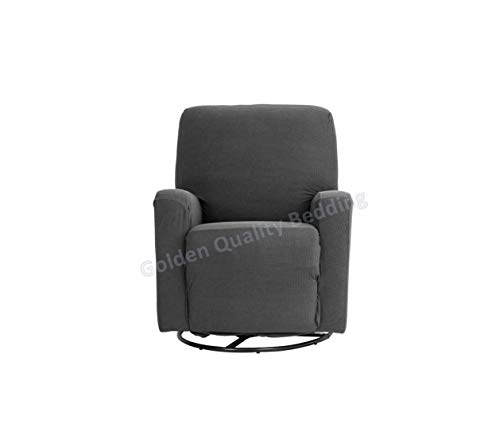 Golden Quality Bedding Stretch Recliner Slipcover One Piece Furniture Protector With Elastic Straps And Pocket Polyester Spandex Super Soft Non-Brushed Fabric Fits Most Recliner Sizes (Light Grey) #TOP5
