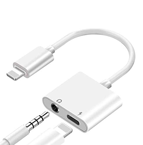 Headphone Adapter for iPhone 3.5mm Jack Car Charger AUX Converter Splitter 2 in 1 Charge & Audio Adapters Cables Compatible with iPhone 7/7 Plus/8/8P lus/11/X/XS/XS MAX Compatible All iOS Systems