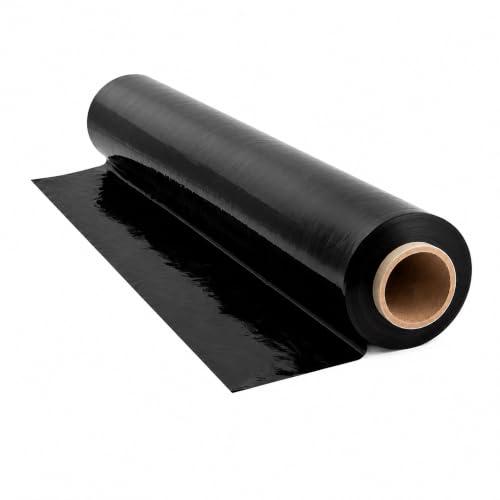 Film Estirable Negro para Embalaje 1,4 kg, 1 Rollo de 50 cm x 200 m