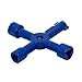 Multifonctions Croix Clé Clé Clé Croix Électricité Gaz Armoires Armoires train Ascenseur portable robuste Spanner outil ergonomique pour une utilisation bleu Conçu 1 Pc