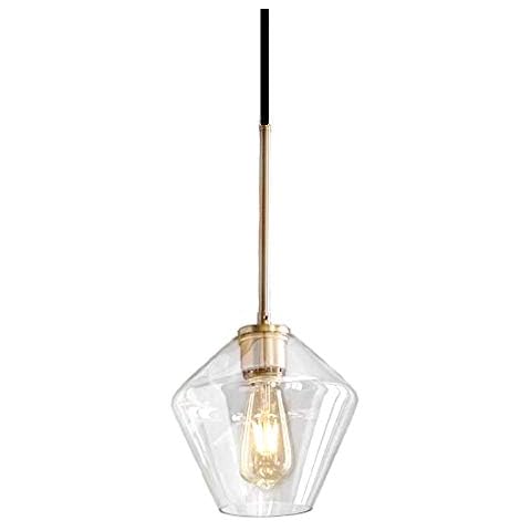 Glass Pendant Light Vintage Industrial Metal Loft Pendant Lamp Retro Ceiling Light Vintage Lamp (Transparent) Cover