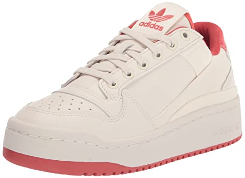 adidas Originals Tênis infantil infantil Forum Low, Branco giz/vermelho maravilha/vermelho (bolso), 17