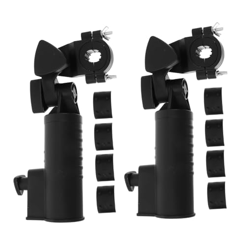 Outanaya 2個ゴルフカート用傘ホルダー 調節可能なクランプ式 ゴルフトロリー傘スタンド 安定性 のプラスチック製ブラケット