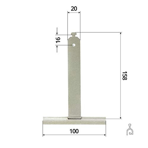 Miniatura 4 de Time4blinds Percha Para Persiana Enrollable, Cubierta Con Fieltro, Resorte De Seguridad Y Fijación, Flocado, Tipo Ranurado, Correa En T, 136 Mm De Longitud