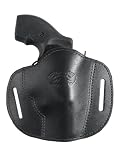Barsony Black Leather Pancake Slide Holster for Snub Nose 2' 22 38 357 41 44 Revolvers (Kimber K6S...