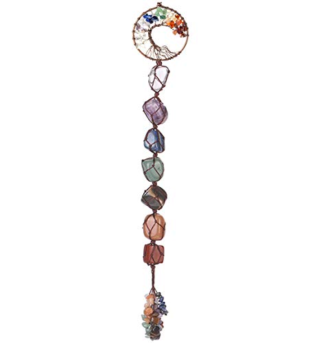 Healing Crystal Decor Tree of Life Car Hanging Accessories Wall Decor Meditation Ornaments 7 Chakras Stones Good Luck Home Decoration