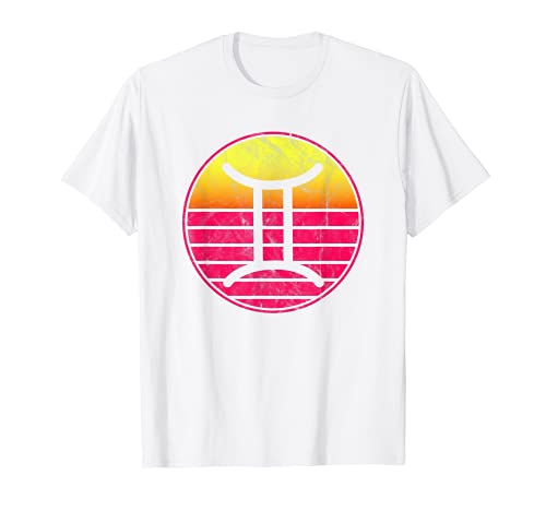 Signo del zodiaco Géminis Vintage Sunset May o June Birthday Camiseta