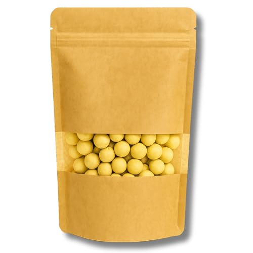 Stand, Kraft Pencereli Doypack Kilitli Up Pouch, Gıda Uyumlu, Yeniden Kapanabilir Zipli (100,13x22,5)