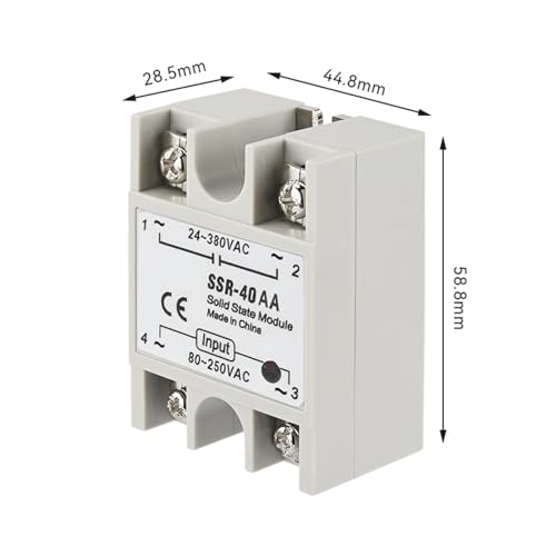 Relais Statique SSR-40AA Commande CA CA 40A 24-380VAC 1Pcs Monophasé