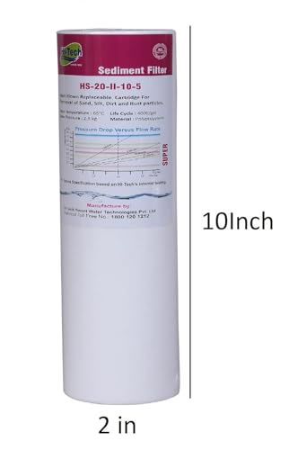 Image of Hi-Tech Sediment Filter 10 inch 5 Micron Replacement Water Filter Cartridge (Pack of 5)