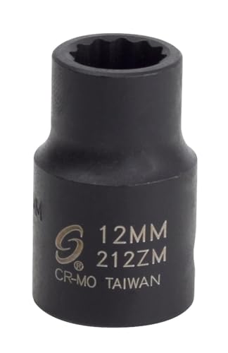SUNEX TOOLS 212zm 1/2-Inch Drive 12-mm 12-Point Impact Socket