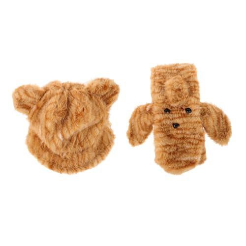 1Set Fuzzy Tiger Print Hat and Scarf Women Plush Animal Beanie with Ear Coverage Warm Winter Bucket Hat for Cold Weather and