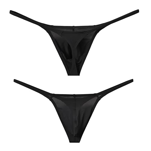 Men's G-String Seamless Thong Low Rise Underwear Green/Blue/Red 3 Pack2