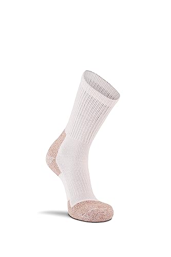 Fox River Steel-Toe Work Socks, 2 Pack, Heavyweight, Arch Support and Memory Knit Construction, Reinforced Toe and Heel, Protective and Durable, White, Medium
