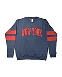 Activa Apparel New York Sleeve Stripe Patch Sweatshirt Navy/Maroon X-Large