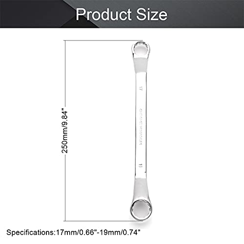 Utoolmart Double Box End Ratcheting Wrench, 17Mm X 19Mm Metric 12 Point Cr-V Box Ratcheting Gear Spanner For Repair Tool Automotive, Chrome Plated #TOP1