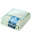 VK Living タオルケット 接触冷感 夏用 シングル リバーシブル 【SUPER ICE】 冷感＆タオル地 140×190cm ひんやり 24時間持続制菌消臭 除湿速乾 軽量 丸洗いOK たおるけっと 冷感ケット クールケット グリーン