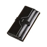 LEJDI Portefeuilles for Femmes Pinces � Billets Portefeuilles d'affaires en Cuir v�ritable Portefeuille Organisateur d'argent (Color : Black)