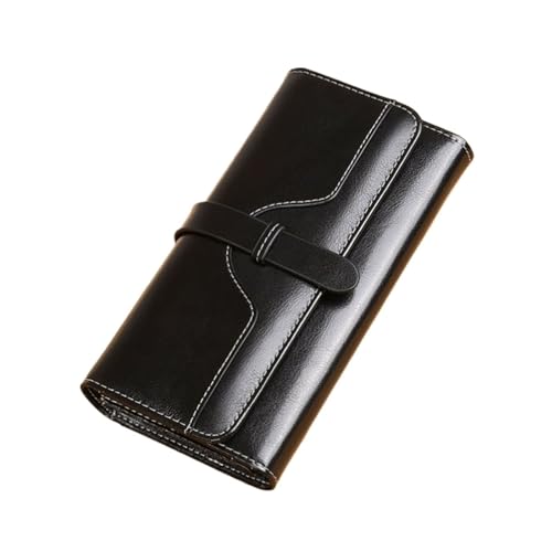 Portafogli da Fermasoldi in vera con blocco Organizzatori di denaro Color: donna da lavoro nero pelle