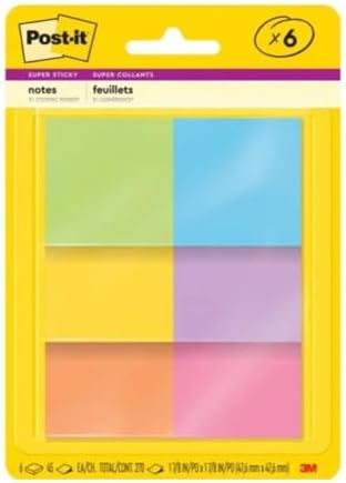 POST-IT Notas Super Adesivo 6 Cores 47,6MM X 47,6MM