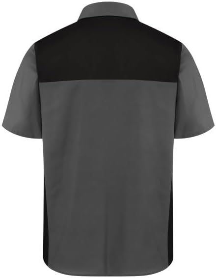 Red Kap Men's Standard Motorsports Shirt, Short Sleeve, Charcoal/Black, X-Large - Image 3