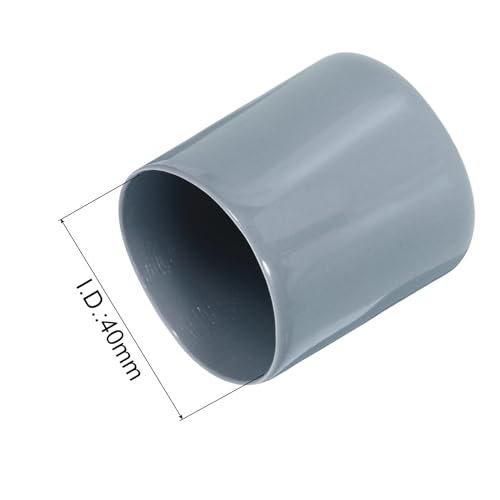 Image of uxcell 4pcs Rubber End Caps 40mm ID Vinyl Round Tube Bolt Cap Cover Screw Thread Protectors Grey, 40mm Height