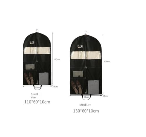 Clothes Cover Foldable Garment Bag 4" Gusseted Hanging Suit Bag with 3 Pockets Dress Bag Suit Bags (Color : 4pcs, Size : 60 * 10 * 130cm)2