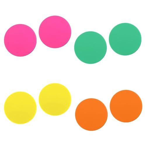 4 Pairs Button Earrings Round Acrylic Stud Earrings Retro 80s Style Neon Earrings for Women Girls Jewelry Gift 80s Party Costume Accessory