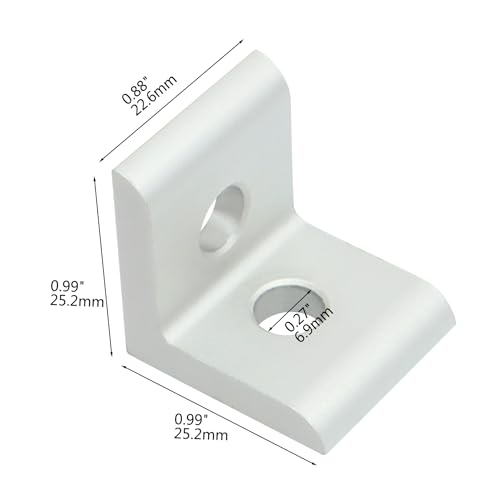 Abeicy 25 Packs Inside Corner Brackets, Aluminum 2-Hole 90 Degree Angle Bracket for 10 Series T Slot Profile Extruded Aluminum Extrusion by Abeicy - Image 5