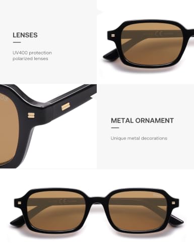 Image of SOJOS Trendy Rectangle Polarized Sunglasses Womens Mens SJ2610