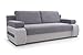 mb-moebel Couch mit Schlaffunktion Sofa Schlafsofa Wohnzimmercouch Bettsofa Ausziehbar - York (Hellgrau + Weiß)