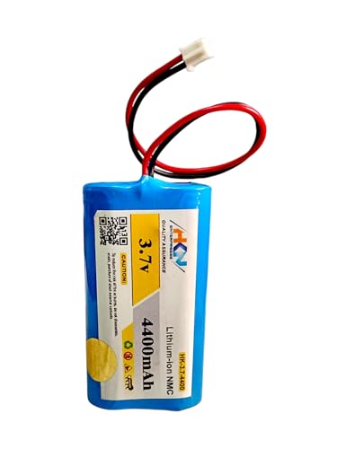 HKN 3.7v 4400mAh 4000mAh Lithium ion Rechargeable Battery with 2.0Pin JST-PH JST 2.0/2P Plug for Electronics, Toys, Lighting, Equipment, Bluetooth Speaker Other Products. (4400, Milliamps)