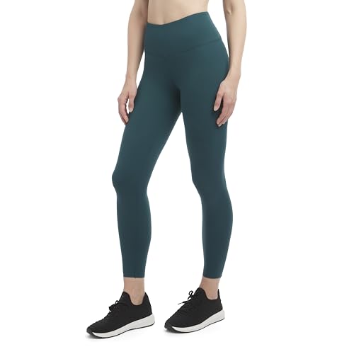 Danskin Women's Performance Nylon High Rise Ankle Legging, Dark Sea, Medium