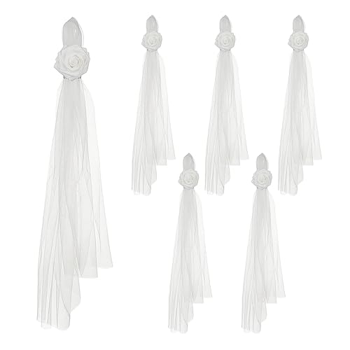 Mokylor 6 Pièces Décorations D'allée de Mariage, Décorations D'églises de Fleurs de Banc de Chaise de Mariage avec des Fleurs de Roses Blanches...