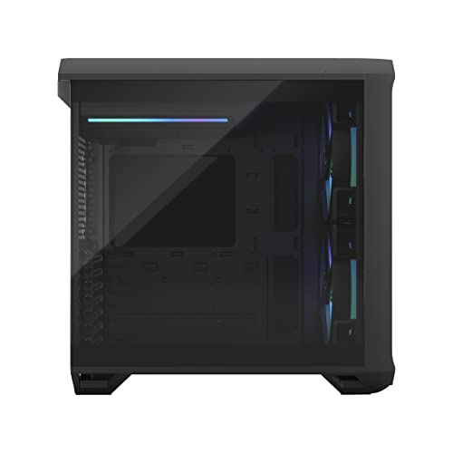 Image of Fractal Design Torrent Compact RGB Black - Light Tint Tempered Glass Side Panels - Open Grille for Maximum air Intake - Two 180mm RGB PWM Fans Included - Type C - ATX Airflow Mid Tower PC Gaming Case