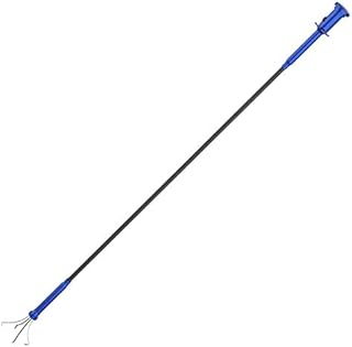 Housolution Grabber Tool Magnetic Four-Claw Picker, Bendable Hose Reacher Pickup Sweeper with LED Lights, Flexible Long Handy Reaching Assist Tool for Litter Pick/Home Sink/Drain - Blue