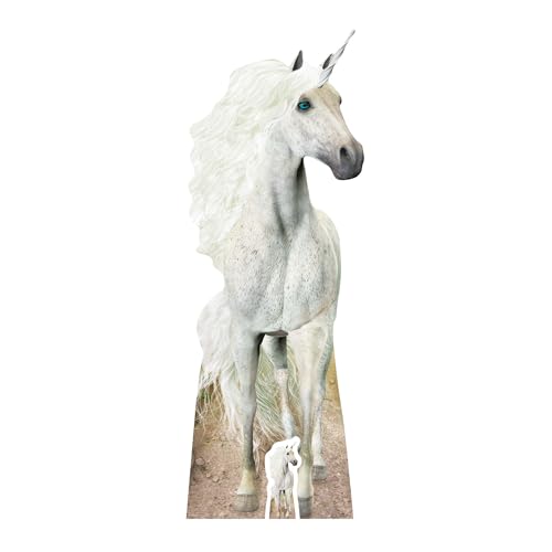 STAR CUTOUTS, Multi-Colour, 185 x 67 x 185 cm Life Size Cut Out with Mini Version, Cardboard, Unicorn Gift and Party