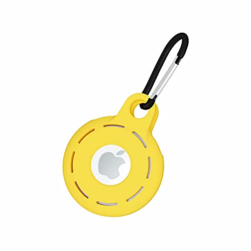 TingYR Case for AirTags Protective Cover With Keychain Hook, Safety and Anti-lost, Soft Silicone Case.(Yellow)