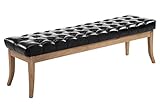 ESTILO CLASICO: Banco chaise longue de estilo clásico, con una cubierta de cuero sintético elaborado con un acabado de 100% poliuretano y un hermoso acolchado. El banco tapizado RAMSES es un regalo visual. La tapicería de alta calidad hace que sea extremadamente cómodo sentarse en él, incluso por largos periodos de tiempo