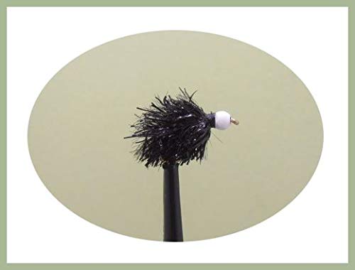 Blob Flies, 6 x Black Glow Blobs, size 10 Trout Flies, Fishing Flies, Blob Fly