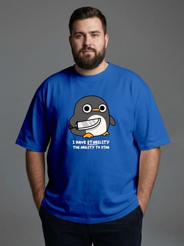 Image of XENOVAURBAN Mens Plus Size Cotton T-Shirt Combo | Combo Pack of 2 Unisex Fit Plus Size Printed Tshirts