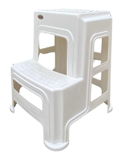 Image of Supreme 2-Step HeavyDuty Multi-Purpose Step Stool for Kitchen, Home and Office Use (Color-Milky White, Pack of 1)