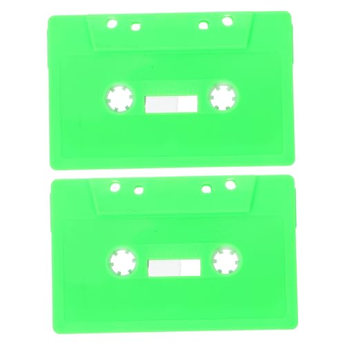 Garneck 2pcs Retro Blank Cassette Tape Holder Box Multi-functional Storage Organizer for Audio Tapes Items and Music Vintage Style for Bookshelves and Desks