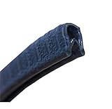 burlete en una puerta Perfil protector de bordes de PVC con banda de sujeción de metal, color negro, para bordes 0,5 – 1,5 mm, especialmente adecuado para chapa, de metal y de bordes de plástico, longitud de 3 m.