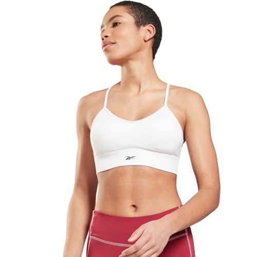 Image of Reebok Women's Satin 91% PES /9% El-Interlock-Hydrophilic Finish /Print-Digital Sublimation-Disperse Classic Workout Sports Bra