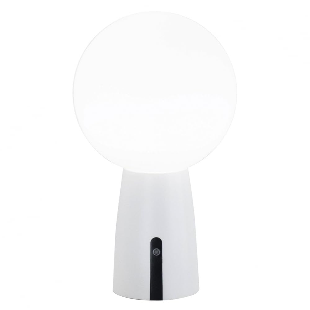 [Amazon Exclusive] Zafferano Olimpia Pro Lampada Ricaricabile da Tavolo in Alluminio, Caricatore USB Aiino, LED Dimmerabile Touch,Protezione IP54,Interno/Esterno, Base Ricarica a Contatto,H26cm Bianco